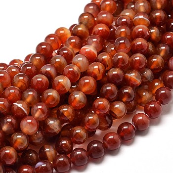 Natural Carnelian Round Bead Strands, Dyed, 6mm, Hole: 1mm, about 68pcs/strand, 16 inch