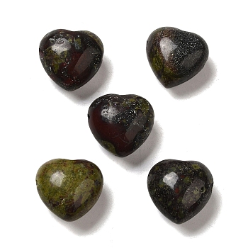 Natural Dragon Blood Beads, Heart, 14.5~15x14.5~15x8.5mm, Hole: 1.5mm