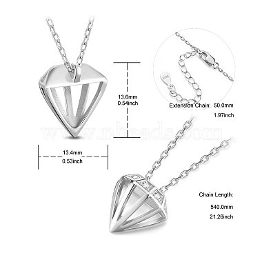 SHEGRACE Rhodium Plated 925 Sterling Silver Pendant Necklaces(JN836A)-2