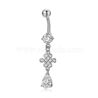 Clear Brass+Cubic Zirconia Belly Rings