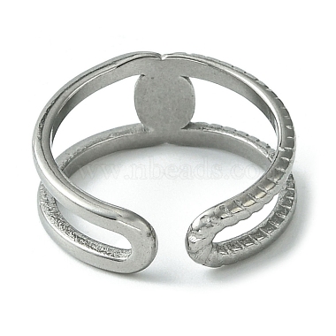 Non-Tarnish 304 Stainless Steel Open Cuff Ring(RJEW-L110-024P)-3