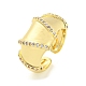 Brass Micro Pave Cubic Zirconia Open Cuff Ring for Women(AJEW-U003-09G)-1