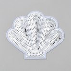 Paillette Polyester Cloth Patches, Shell Shape, 111x127x1mm(PATC-WH20010-03G)