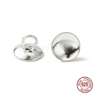 925 Sterling Silver Pendant Bails, For Globe Glass Bubble Cover Pendants, Silver, 4.5x6mm, Hole: 2mm(STER-K167-048C-S)