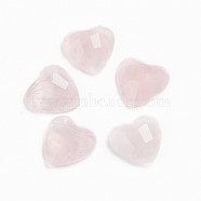 Natural Rose Quartz Cabochons, Heart, Faceted, 10x10x3.5mm(G-F680-H03-B)