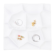 Gesso Finger Ring Display Stands, for Ring Earring Organizer Holder, Square, White, 14x13.8x1.8cm(ODIS-WH0029-41)