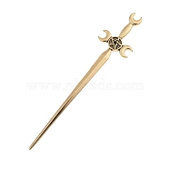 Alloy Hair Sticks, Sword, Hair Accessories for Women, Antique Golden, 138x30mm(PW-WG20D01-01)