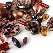 Acrylic Beads, Mixed Shapes, Saddle Brown, 5.5~28x6~20x3~11mm, Hole: 1~5mm(X1-SACR-S756-10)