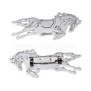 201 Stainless Steel Horse Lapel Pin, Animal Badge for Backpack Clothes, Nickel Free & Lead Free, Stainless Steel Color, 26x57.5x7mm, Pin: 0.7mm(JEWB-N007-131P)