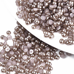 10000pcs ABS Plastic Imitation Pearl Cabochons, Half Round, Tan, 4x2mm(SACR-S738-4mm-Z49)