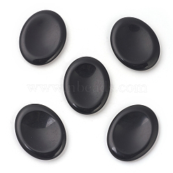 Natural Obsidian Massage Jewelry, Worry Stone for Anxiety Therapy, Oval, 45x35x6mm(G-E509-03)