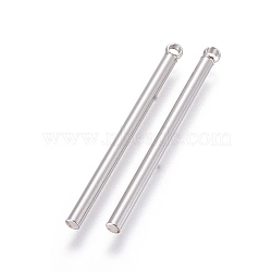 201 Stainless Steel Pendants, Column, Stainless Steel Color, 32x2mm, Hole: 1.5mm(STAS-L232-018A)