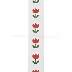 Self-Adhesive Stickers, Flower & Fruits, for Presents Decoration, Flower, 25mm(DIY-R084-16A)