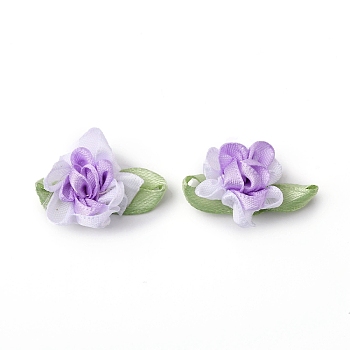 Polyester Imitation Flower Ornamenrt Accessories, for DIY Dress, Shoes Decoration, Plum, 28~31x35~37x11mm