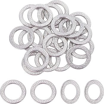 304 Stainless Steel Linking Rings, Ring, Stainless Steel Color, 22.5x1.5mm, Inner Diameter: 15.5mm, 20pcs/box
