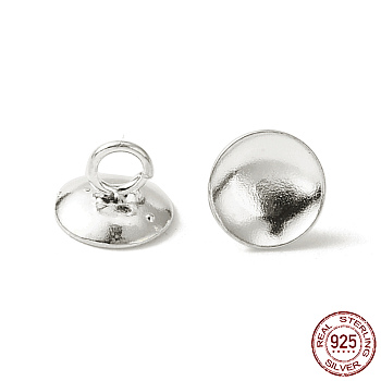 925 Sterling Silver Pendant Bails, For Globe Glass Bubble Cover Pendants, Silver, 4.5x6mm, Hole: 2mm