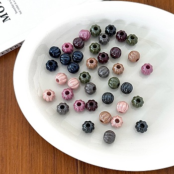 Opaque Acrylic Beads, Flower, Mixed Color, 13x14x14mm, Hole: 5mm