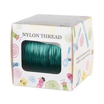 Nylon Thread, Rattail Satin Cord, Dark Sea Green, 1.0mm, about 76.55 yards(70m)/roll