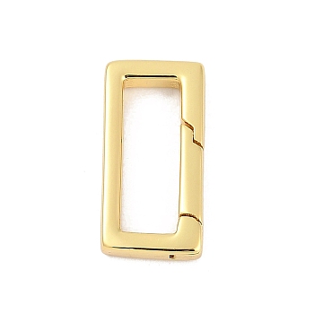 Brass Spring Ring Clasps, Rectangle, Real 18K Gold Plated, 18x9.5x3mm