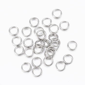 304 Stainless Steel Split Rings, Double Loops Jump Rings, Stainless Steel Color, 4.5x1mm, about 3.5mm inner diameter