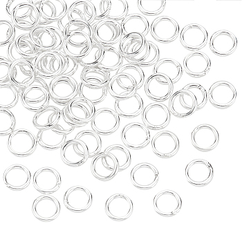 Elite 80Pcs 925 Sterling Silver Round Rings, Soldered Jump Rings, Closed Jump Rings, Silver, 21 Gauge, 4x0.7mm