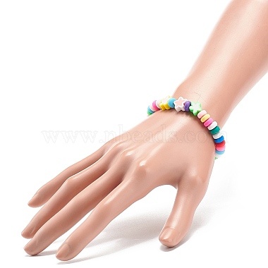 9Pcs 9 Style Handmade Polymer Clay Beaded Stretch Bracelets Set(BJEW-JB08959)-4
