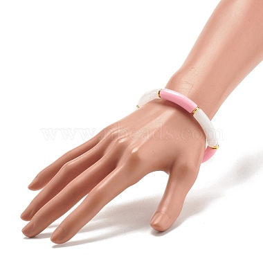 Acrylic Tube Beaded Stretch Bracelets(BJEW-JB07778-03)-3