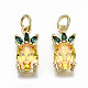 Brass Micro Pave Gold Cubic Zirconia Charms(X-ZIRC-S067-155-NF)-1