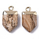 Natural Picture Jasper Pointed Pendants(G-N326-34I)-2