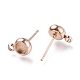 Ion Plating(IP) 304 Stainless Steel Stud Earring Settings(STAS-I161-01A-RG)-2