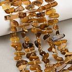 Natural Amber Beads Strands, Nuggets, with Seed Beads, 5~8x7~18x3~6mm, Hole: 0.8mm, about 46~58pcs/strand, 15.55''~15.75''(39.5~40cm)(G-P619-A02-01)