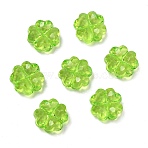 Transparent Acrylic Beads, Clover, Faceted, Lawn Green, 13x13x6.5mm, Hole: 1.5mm, about 833pcs/500g(SACR-F016-03A)