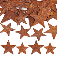 50Pcs 2 Styles Iron Pendants, Rusting, Star, Coconut Brown, 38~47x39.5~47x4mm, Hole: 1~1.2mm, 25pcs/style(IFIN-GF0001-41A)