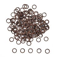 Brass Split Rings, Double Loops Jump Rings, Nickel Free, Red Copper, 5x1.2mm, about 3.8mm inner diameter(JRDC5MM-NFR)
