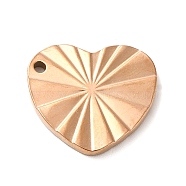 Ion Plating(IP) 304 Stainless Steel Pendants, Heart Charm, Rose Gold, 17x19x2mm, Hole: 1.6mm(STAS-M312-05RG)