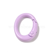 Spray Painted Alloy Spring Gate Rings, Oval, Violet, 19.5x15x4.5mm(AJEW-C035-01B)