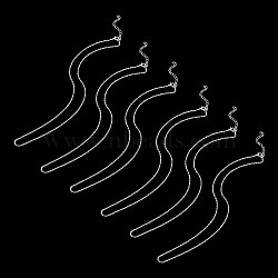 6Pcs Iron Cable Chains Necklaces Set for Women, Silver, 17.72 inch(45cm)(MAK-YW0001-06)