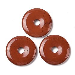 Natural Red Jasper Pendants, Donut/Pi Disc Charms, 39x6mm, Hole: 6mm(G-F524-H07)