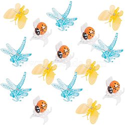 Transparent & Spray Painted Plastic Claw Hair Clips, Dragonfly & Ladybug & Butterfly, for Girls and Women, Mixed Color, 34x36.5x18.5mm, 90pcs/set(OHAR-GA0001-01)