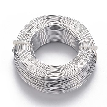 Round Aluminum Wire, Flexible Craft Wire, for Beading Jewelry Doll Craft Making, Silver, 12 Gauge, 2.0mm, 55m/500g(180.4 Feet/500g)