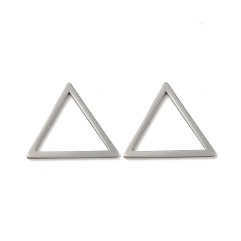 304 Stainless Steel Linking Rings, Triangle, Stainless Steel Color, 23.5x27x1.5mm, Inner Diameter: 18.5x21mm