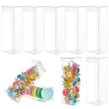 20Pcs Rectangle Transparent Plastic PVC Box Gift Packaging, Waterproof Folding Box, for Toys & Molds, Clear, Box: 5x5x16cm