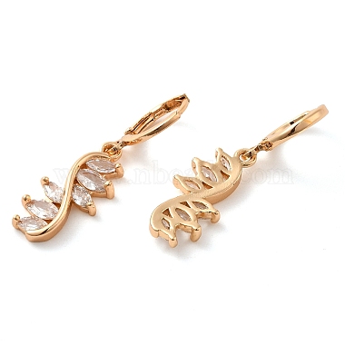 Rack Plating Golden Brass Dangle Leverback Earrings(EJEW-B037-19G)-2