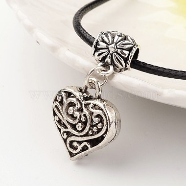 Heart Tibetan Style Alloy Pendant Necklaces(NJEW-F197-12)-2