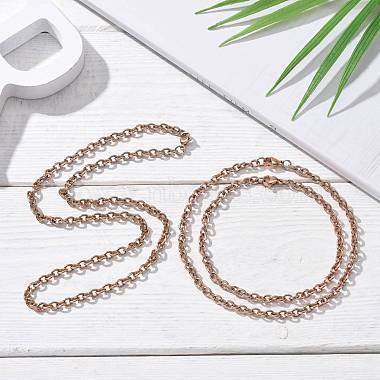 6 pièces 3 ensembles de fabrication de bijoux de chaîne de câble d'acier inoxydable de style 304(MAK-LS0001-01RG)-5