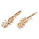 Rack Plating Golden Brass Dangle Leverback Earrings(EJEW-B037-19G)-2