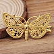 Brass Butterfly with Iron Alligator Hair Clips(OHAR-PW0003-158G)-1