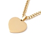 Heart with Lattice Pattern Acrylic Pendant Necklace(NJEW-G074-14G)-2