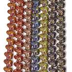 Painted Glass Beads Strands, Golden Metal Enlaced, Elephant, Mixed Color, 13~14x16~16.5x7.5~8mm, Hole: 1.3mm, about 25pcs/strand, 11.81''(30cm)(GLAA-Z021-11)