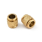 Ion Plating(IP)202 Stainless Steel Beads, Column, Real 18K Gold Plated, 7x8mm, Hole: 4mm(STAS-Q336-02G)
